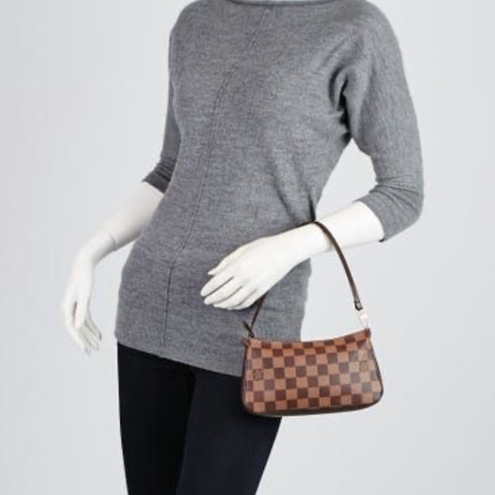 Authentic LOUIS VUITTON Damier Canvas Navona Accessories Pochette Bag Brown - Picture 13 of 13